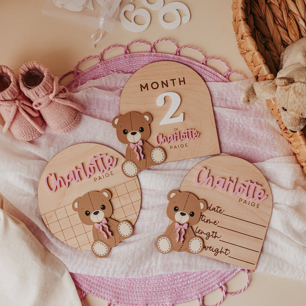 Teddy Bear Baby Announcement Sign
