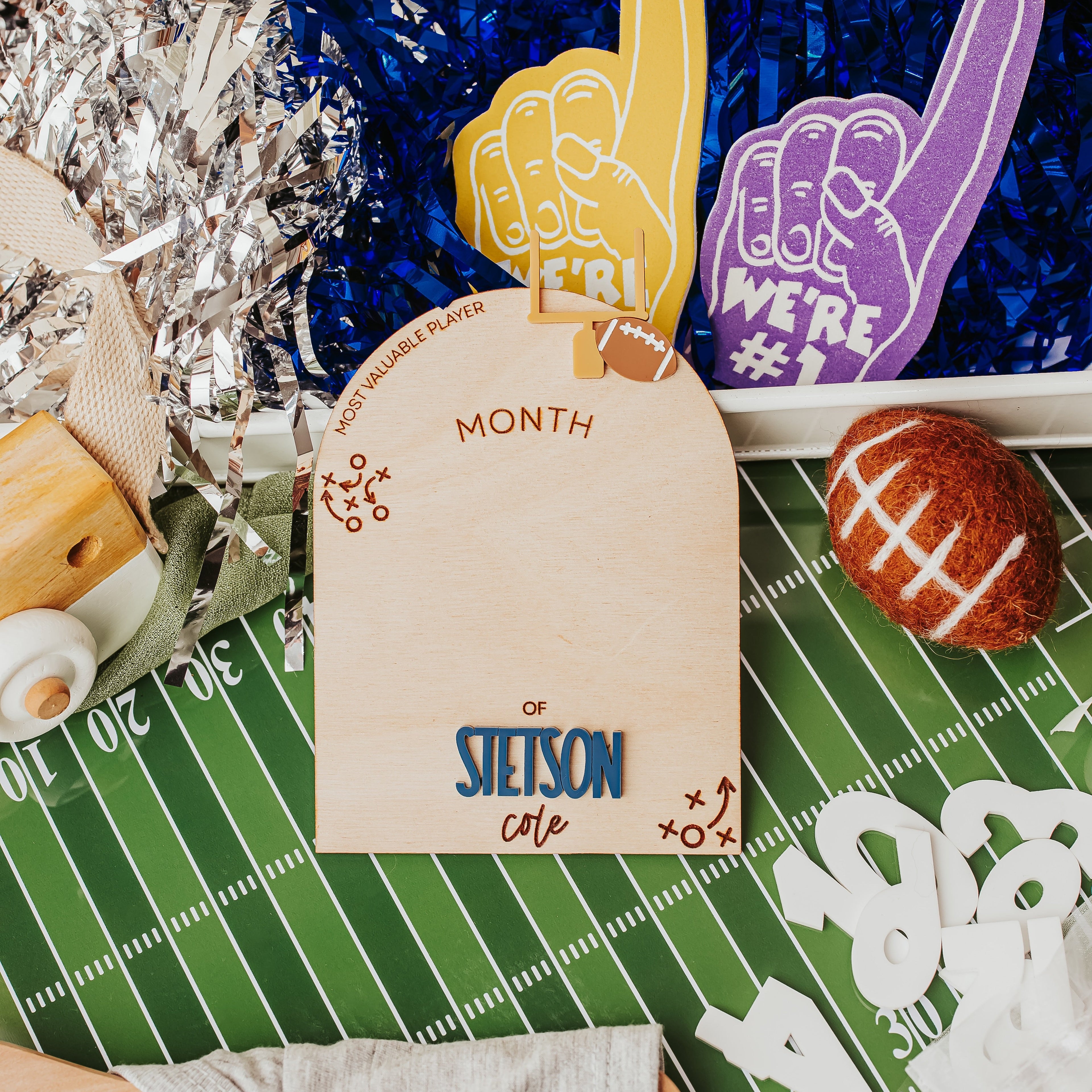 Football Baby Milestone Photo Prop