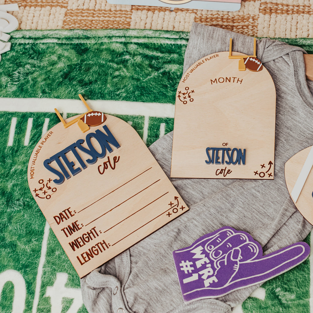 Football Baby Milestone Photo Prop